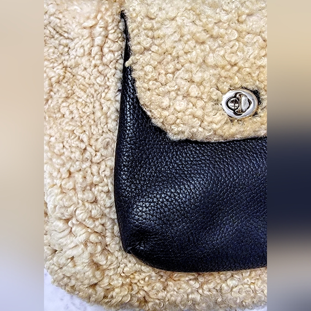 Shearling Coach Turn Lock Backpack - image 2